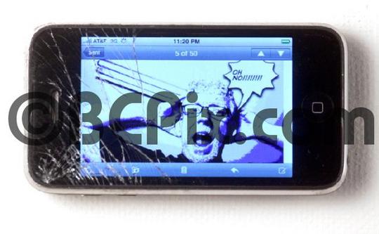 Product picture Smashed smart phone and distraught owner