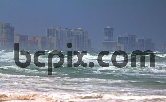 Product picture Daytona Beach Buildings with Hurricane Irene waves