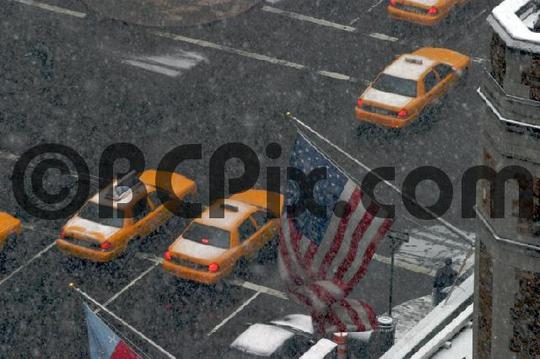 Product picture Park Ave, New York, Taxis on a Snowy Day